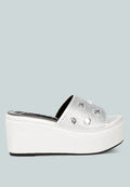 Meta Charts Diamante & Rhinestone Flatform Sandals-0