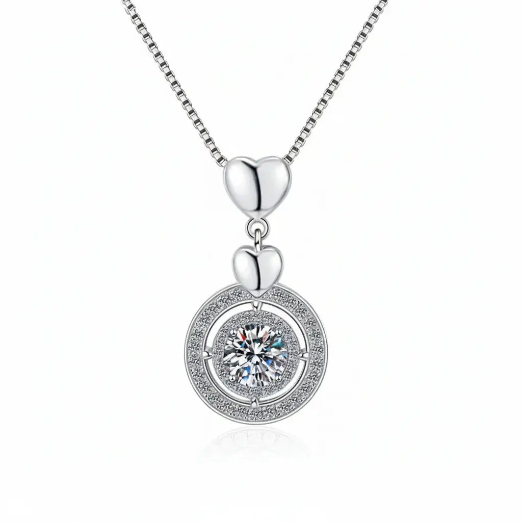 Moissanite diamond pendant necklace 1CT S925 Fine Jewelry-0