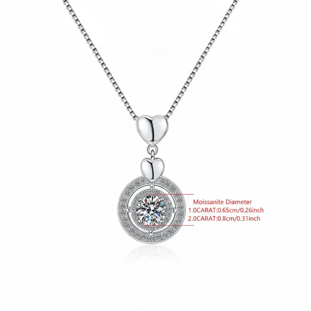 Moissanite diamond pendant necklace 1CT S925 Fine Jewelry-2