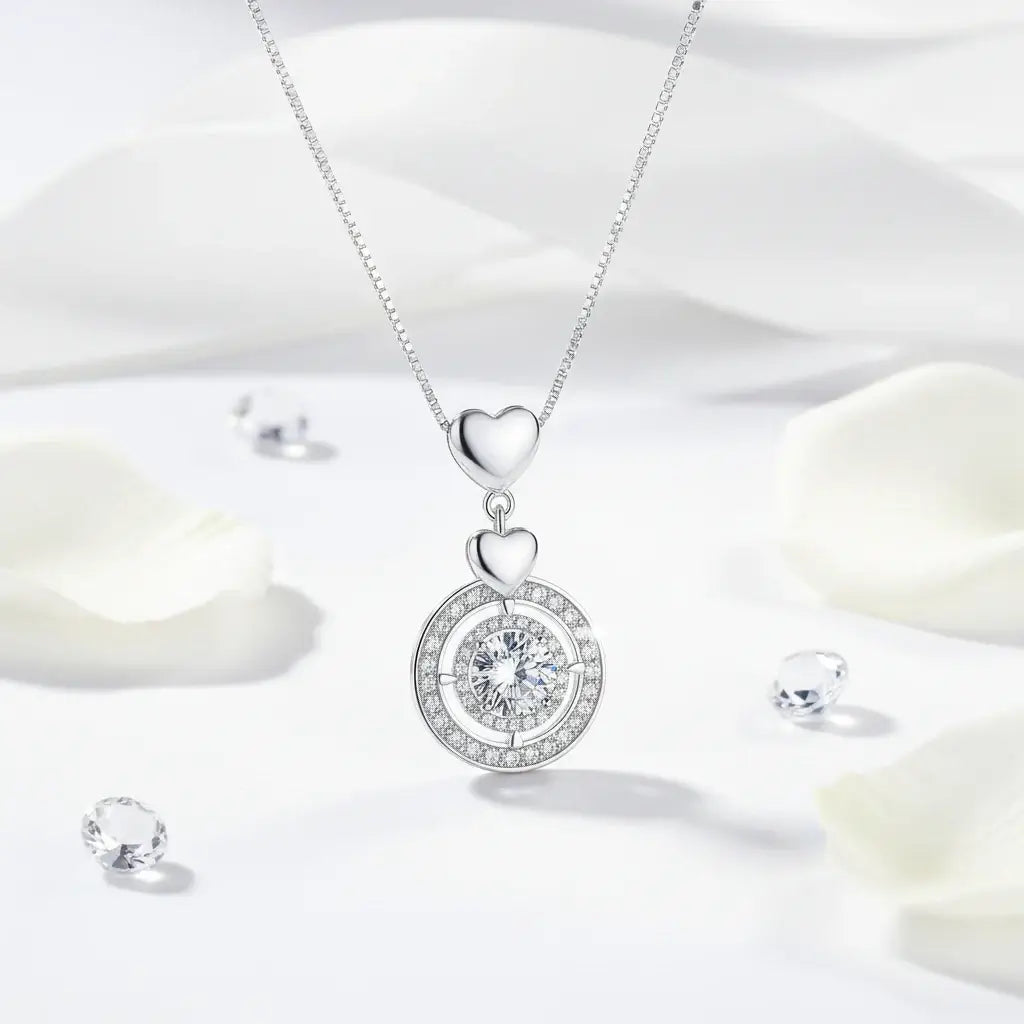Moissanite diamond pendant necklace 1CT S925 Fine Jewelry-4