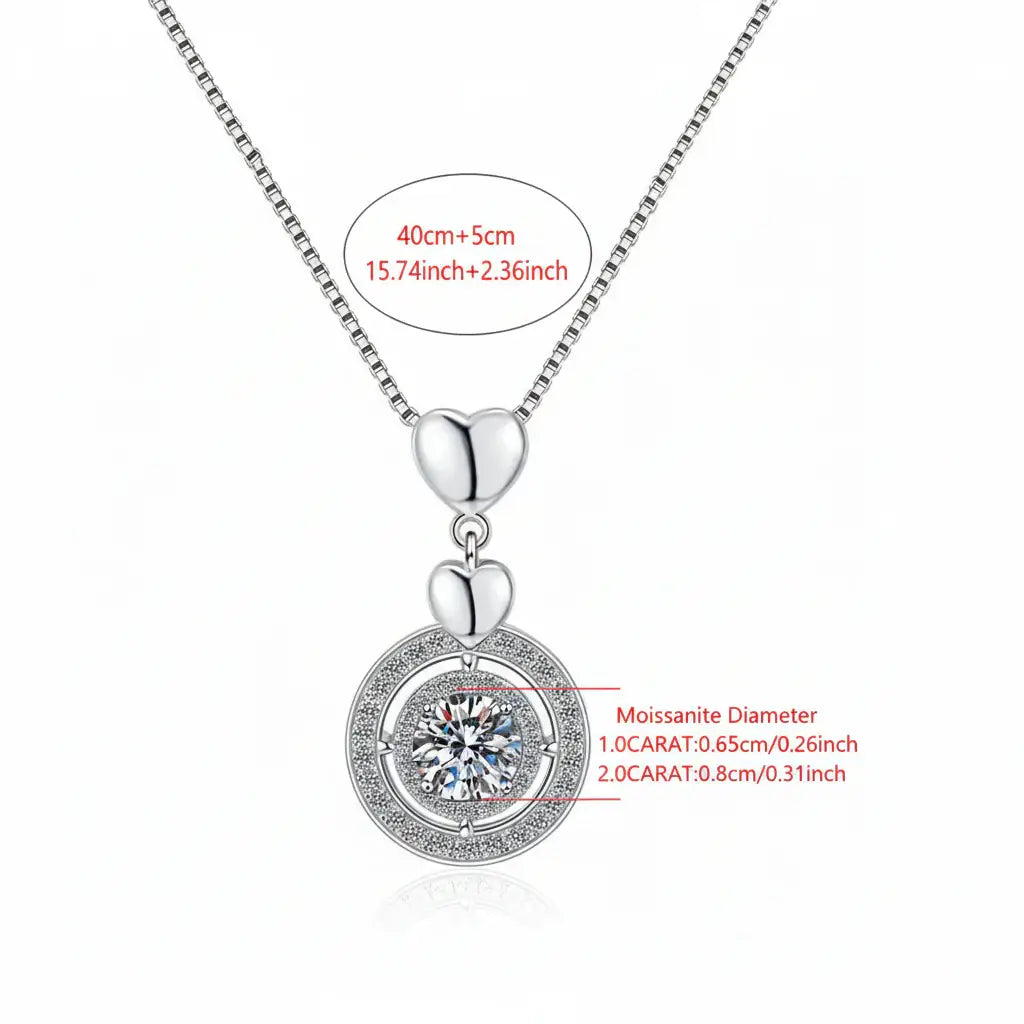 Moissanite diamond pendant necklace 1CT S925 Fine Jewelry-5