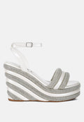 My Bliss Rhinestone Studded Wedge Sandals-5