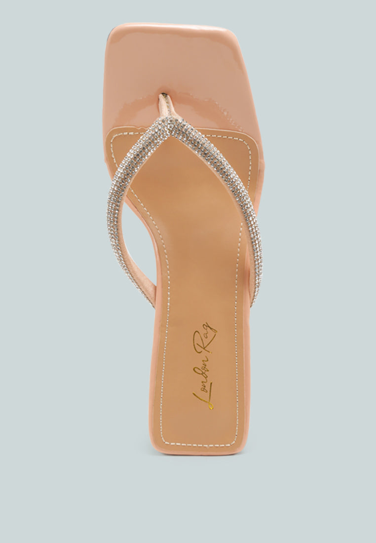 Litchi Rhinestone Embellished Strap Sandals-4