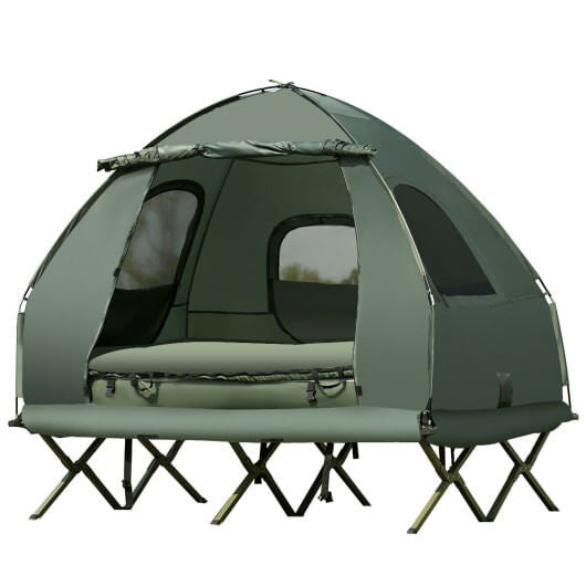 5-in-1 2-Person Foldable Outdoor Camping Tent Cot with Air Mattress and Sleeping Bag-2