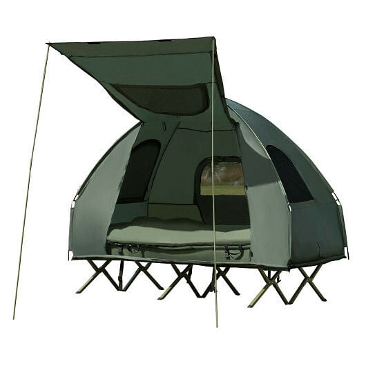 5-in-1 2-Person Foldable Outdoor Camping Tent Cot with Air Mattress and Sleeping Bag-4