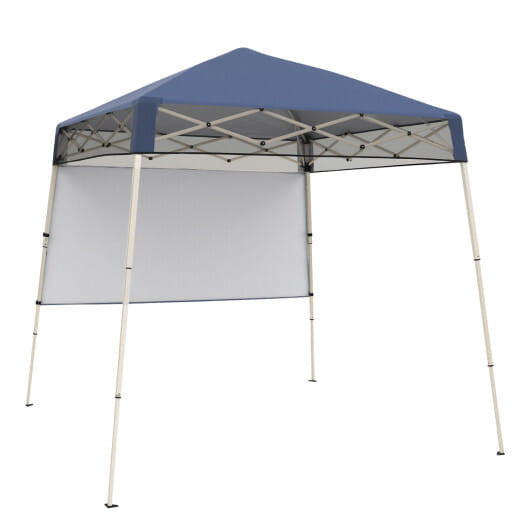 7 x 7 FT Pop-Up Canopy Tent with 1 Push Center Lock for Sports Picnic Camping-Blue-0