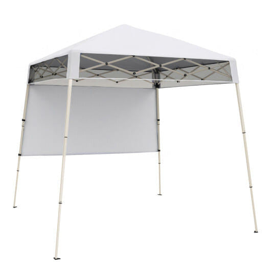 7 x 7 FT Pop-Up Canopy Tent with 1 Push Center Lock for Sports Picnic Camping-Blue-1