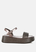 Nensis Rhinestone Embellished Flatform Sandals-0