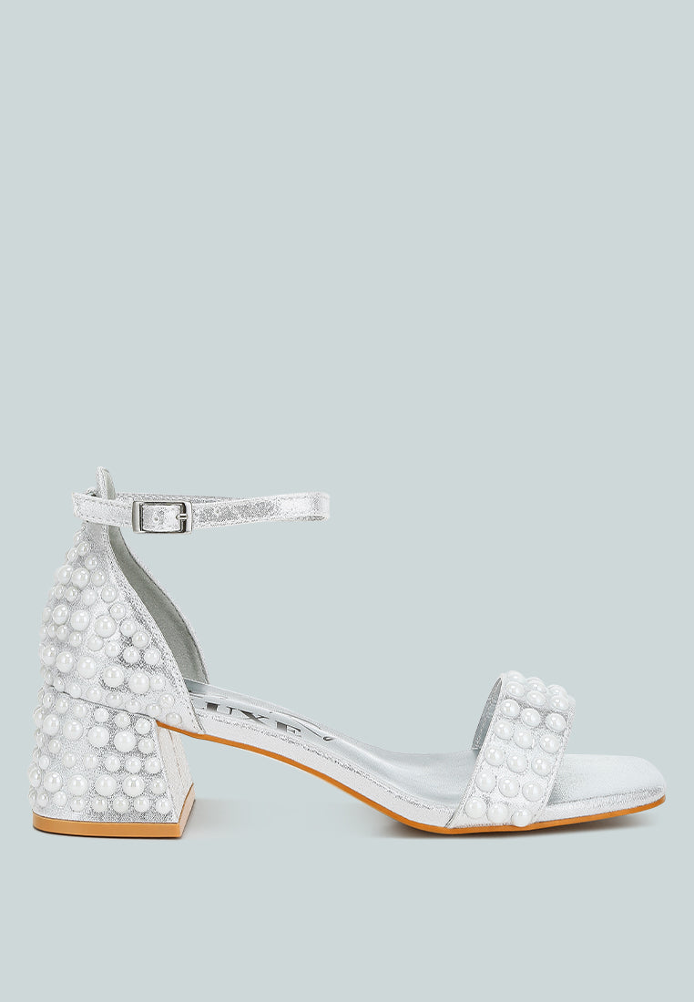 Nocturnal Rhinestone Embellished Shimmer Sandals-0