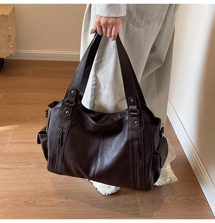 Single-Shoulder Crossbody Bag Large Capacity Tote Bag Women's Commuter Handbag-6