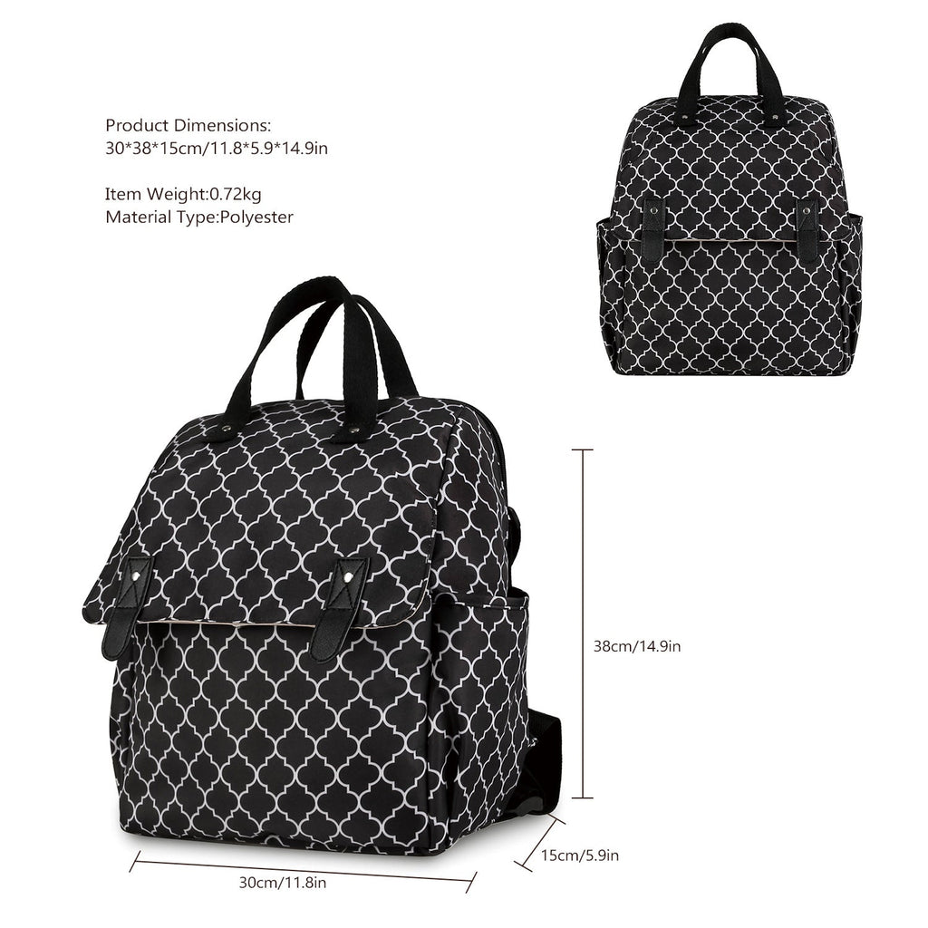Striped double-shoulder and single-shoulder diaper bag with separate diaper pad and bottle bag, multi-functional maternity and baby travel stroller bag-2