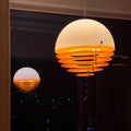 Sunrise Glow Pendant Light, Modern Dome Ceiling Lamp with Layered Metal Design-0