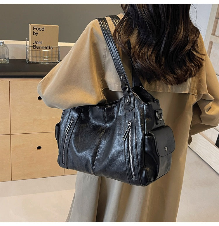 Single-Shoulder Crossbody Bag Large Capacity Tote Bag Women's Commuter Handbag-5