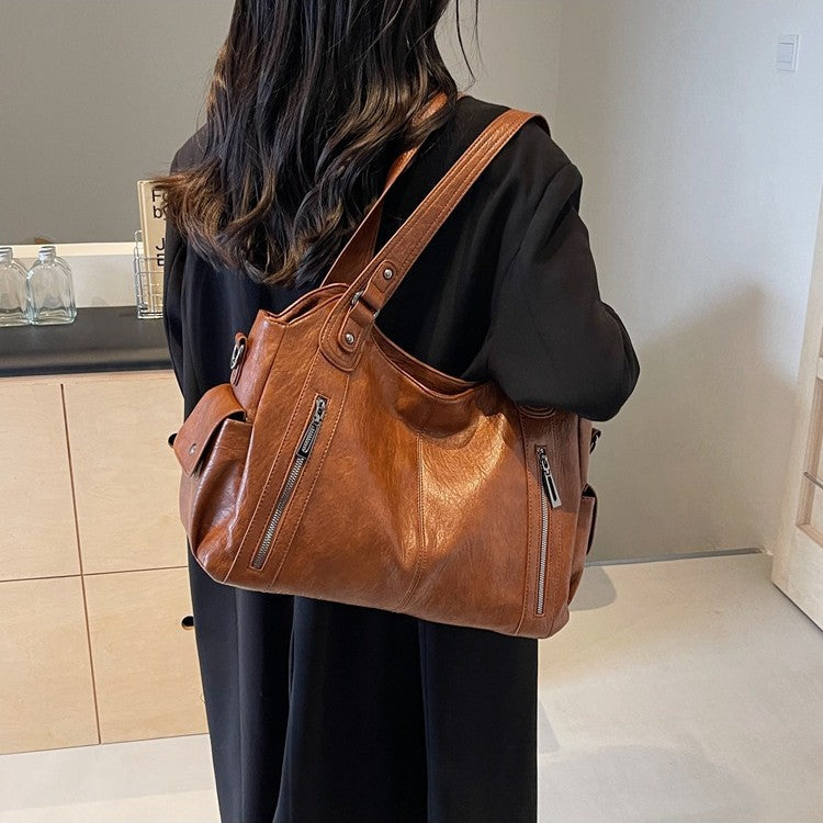 Single-Shoulder Crossbody Bag Large Capacity Tote Bag Women's Commuter Handbag-0