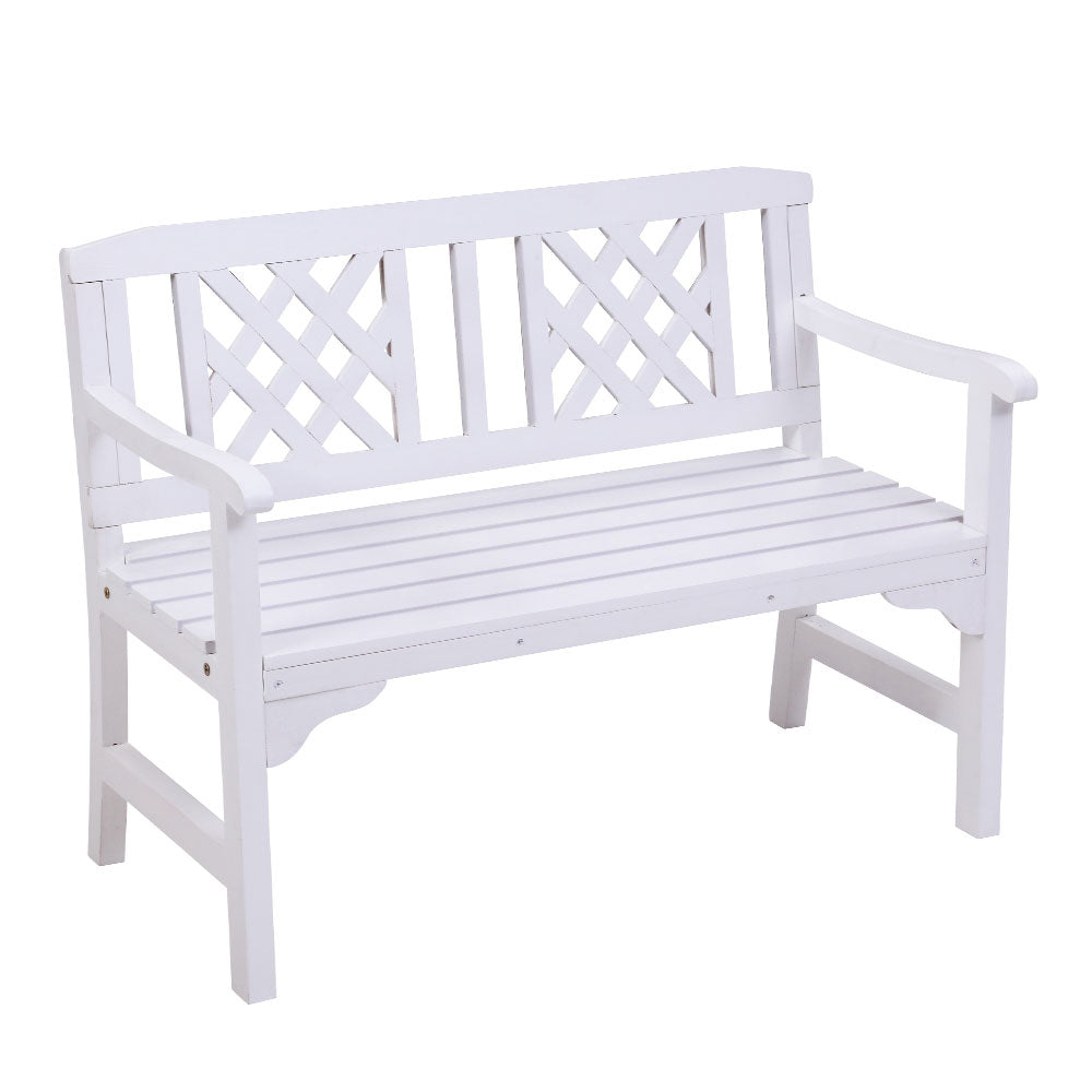 NNEDSZ Garden Bench 2 Seat Patio Furniture Timber Outdoor Lounge Chair White