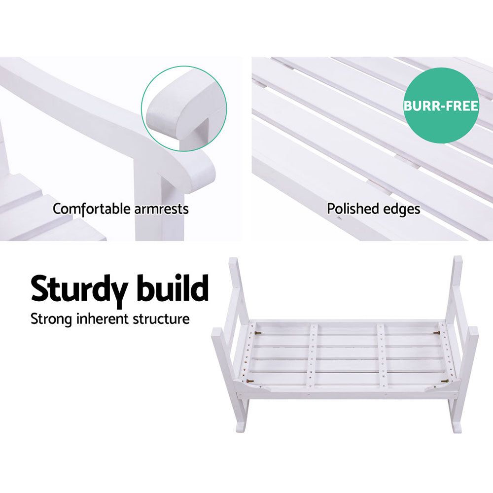 NNEDSZ Garden Bench 2 Seat Patio Furniture Timber Outdoor Lounge Chair White