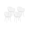 Gardeon 4PC Outdoor Dining Chairs PP Lounge Chair Patio Furniture Garden White-0