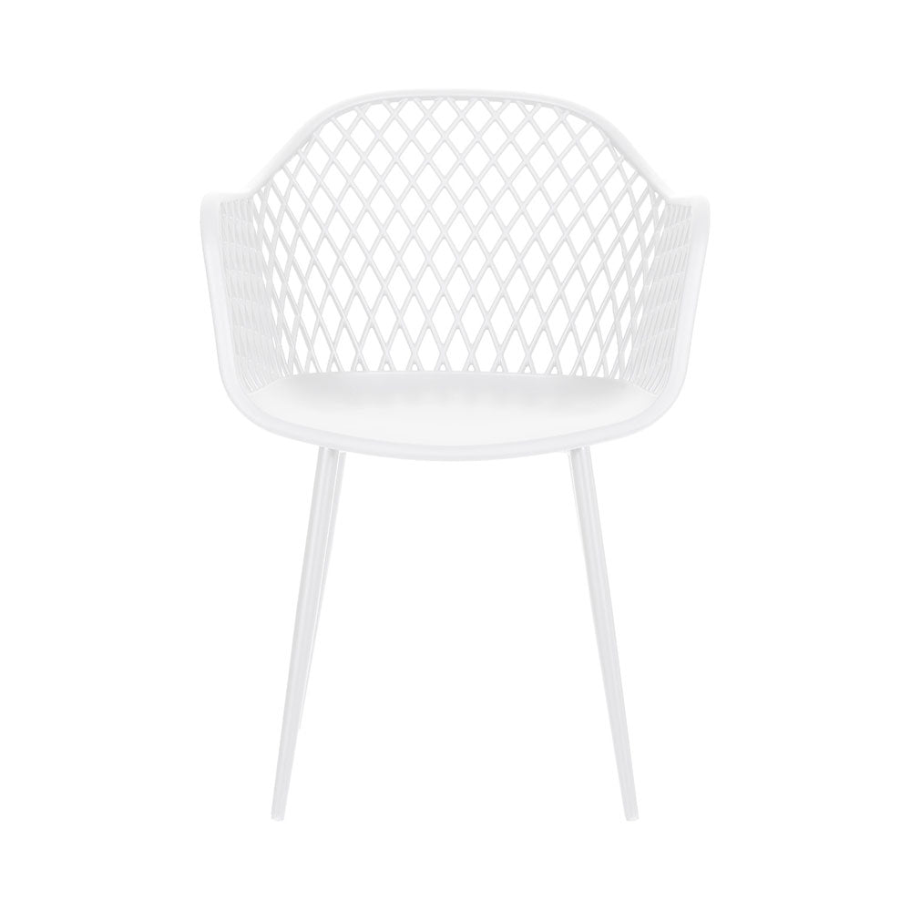 Gardeon 4PC Outdoor Dining Chairs PP Lounge Chair Patio Furniture Garden White-2