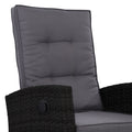 NNEDSZ Sun lounge Recliner Chair Wicker Lounger Sofa Day Bed Outdoor Furniture Patio Garden Cushion Ottoman Black Gardeon