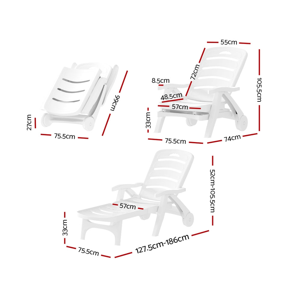 NNEDSZ Sun Lounger Folding Chaise Lounge Chair Wheels Patio Outdoor Furniture