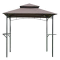 8-Ft x 5-Ft Steel Frame Outdoor Grill Gazebo with Vent Top Canopy-0