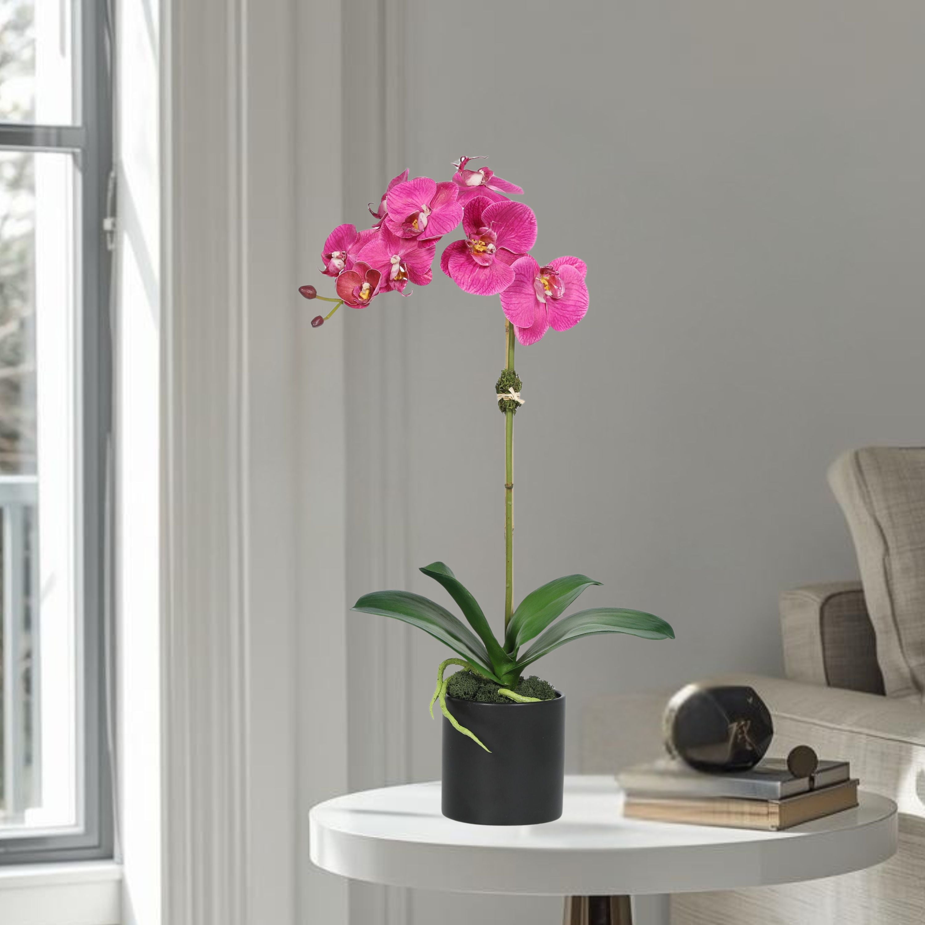Artificial Orchid Plant in Vase - 20"-8