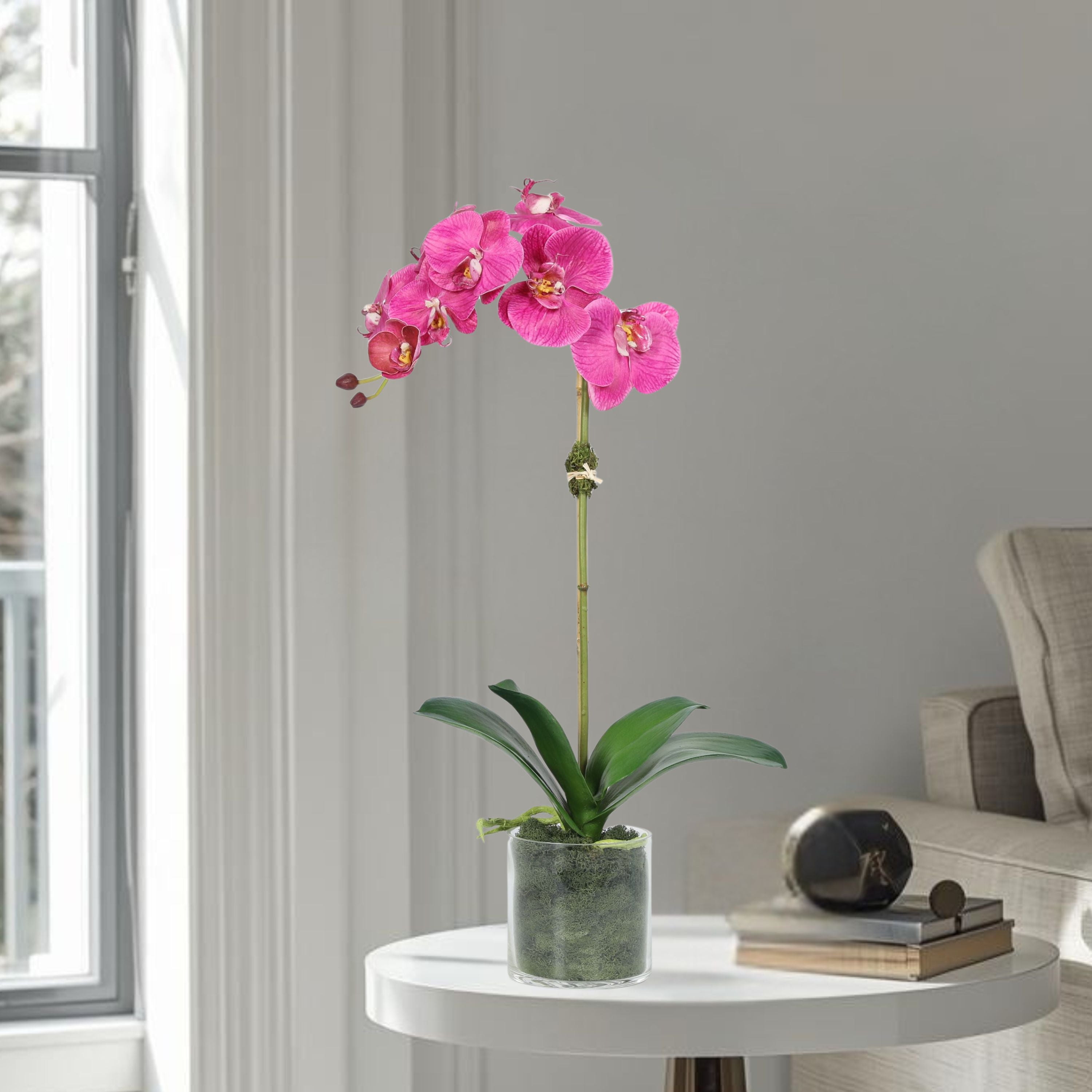 Artificial Orchid Plant in Vase - 20"-9