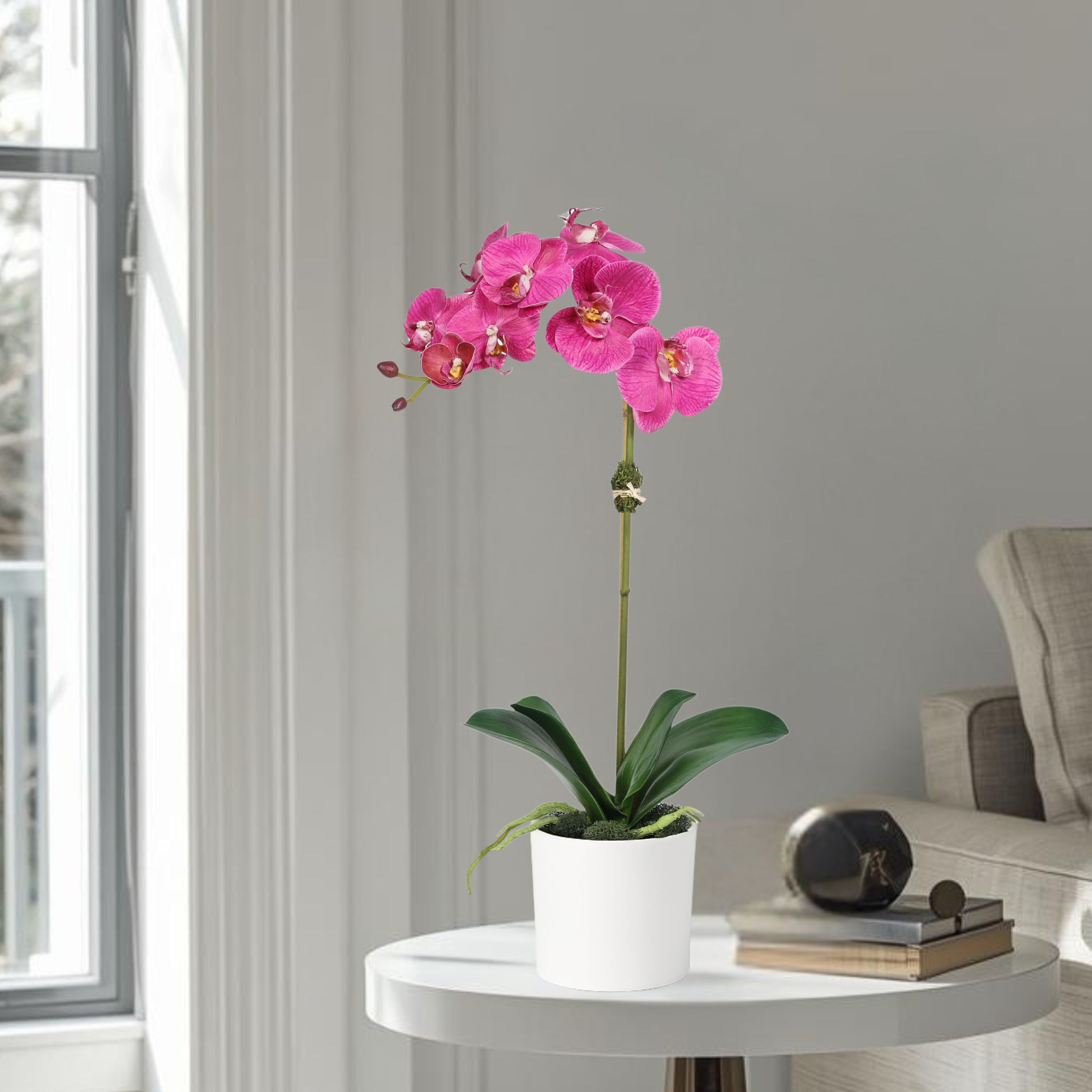 Artificial Orchid Plant in Vase - 20"-7