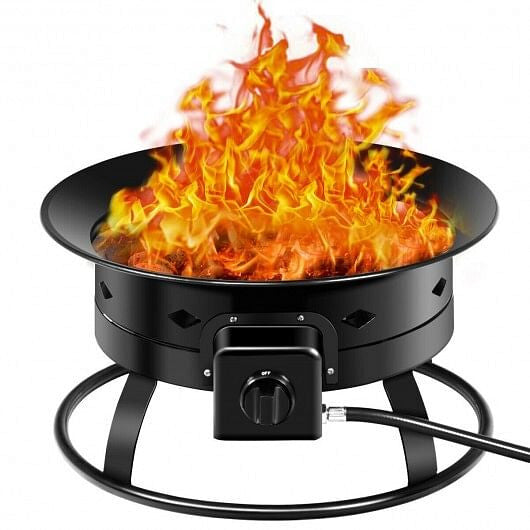 58 000BTU Firebowl Outdoor Portable Propane Gas Fire Pit with Cover and Carry Kit-2
