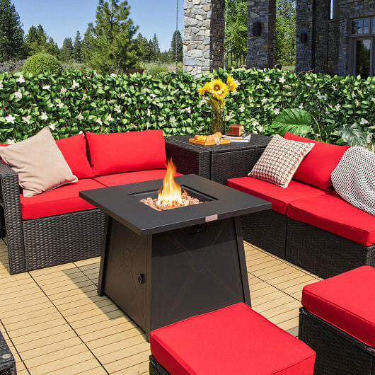 30 Inch Square Propane Gas Fire Table with Waterproof Cover-1