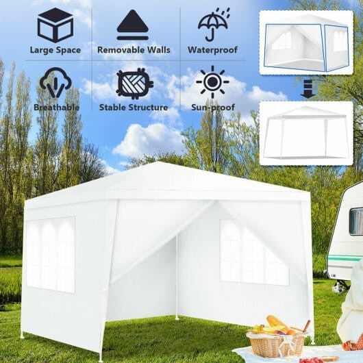 10 x 10 Feet Outdoor Side Walls Canopy Tent with 4 Removable Sidewalls-1