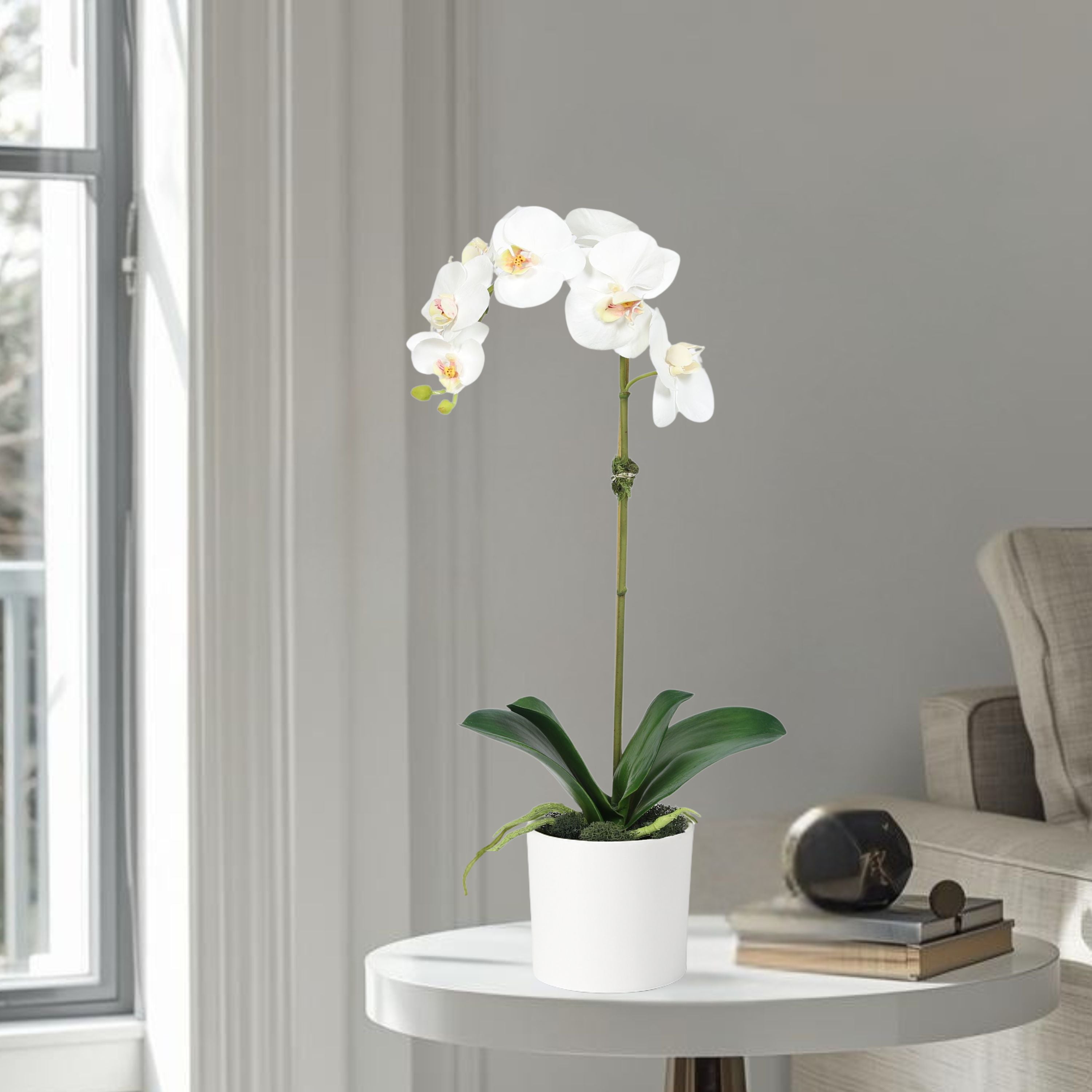 Artificial Orchid Plant in Vase - 20"-5