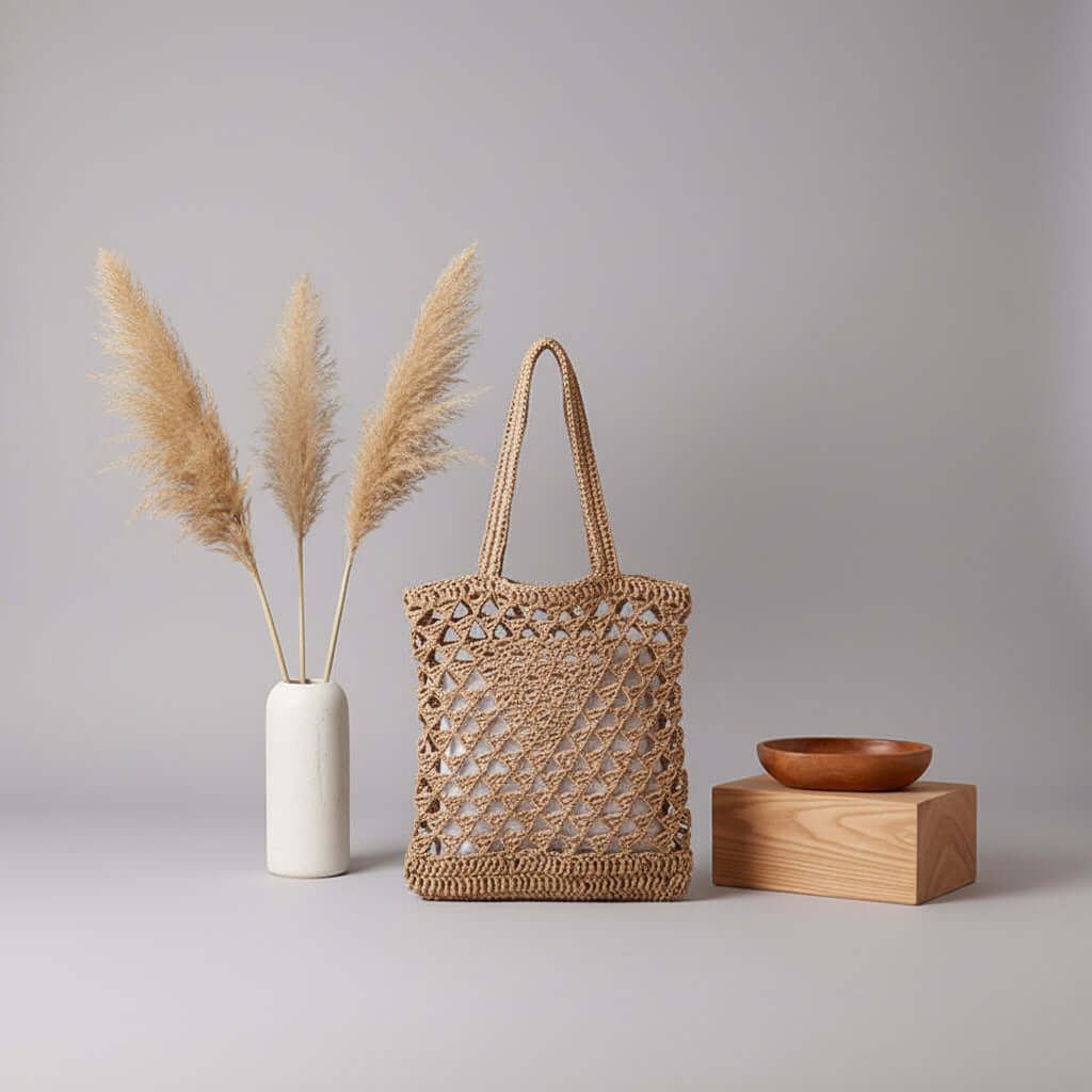 One Shoulder Straw Beach Bag Casual Hollow Out-2