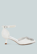 Onkana Diamante Brooch Kitten Heel Sandals-0
