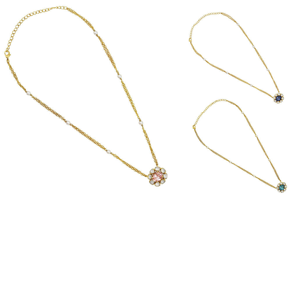 Kundan Polki Pendant Necklace 18K Gold Plated Jewelry for Women PGN1001-1