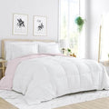 Twin/Twin XL 2-Piece Microfiber Reversible Comforter Set Blush Pink and White-0