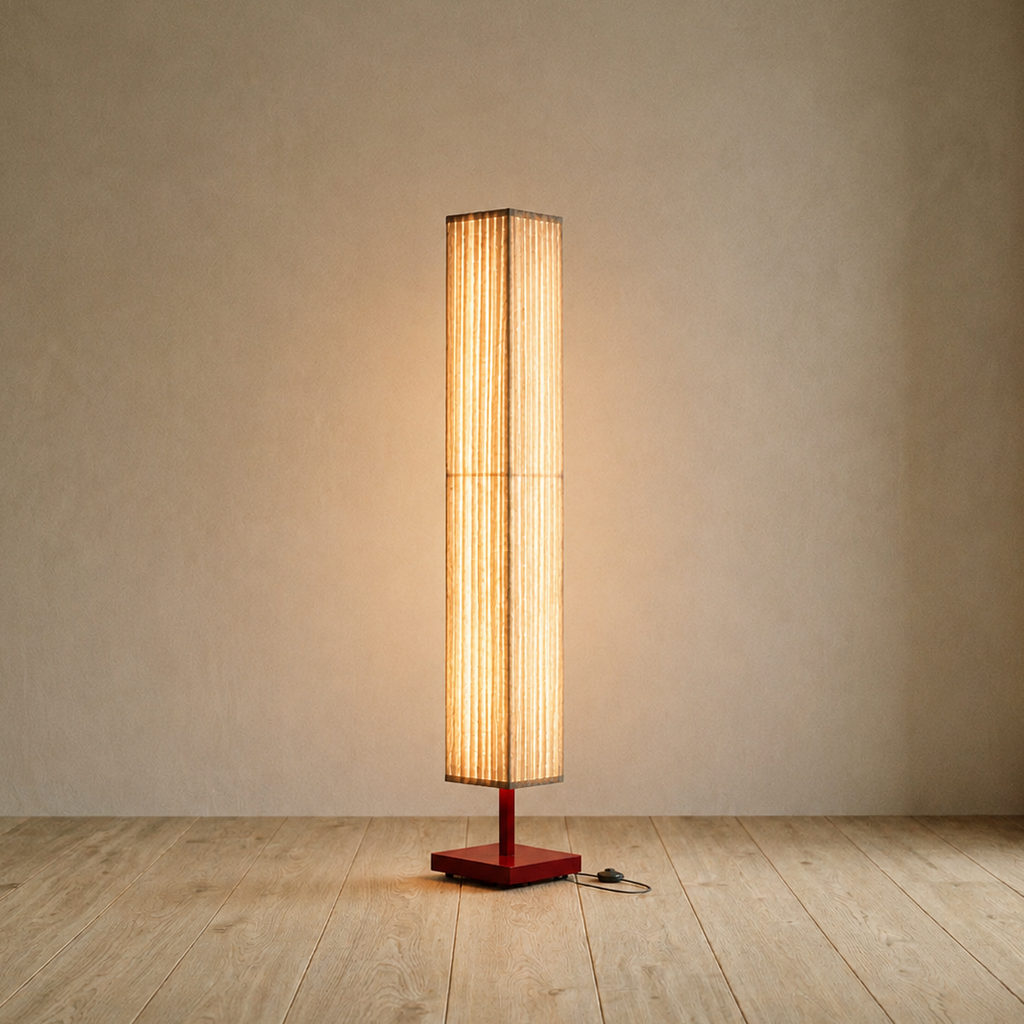 Modern Fabric Column Floor Lamp with Pleated Shade-0