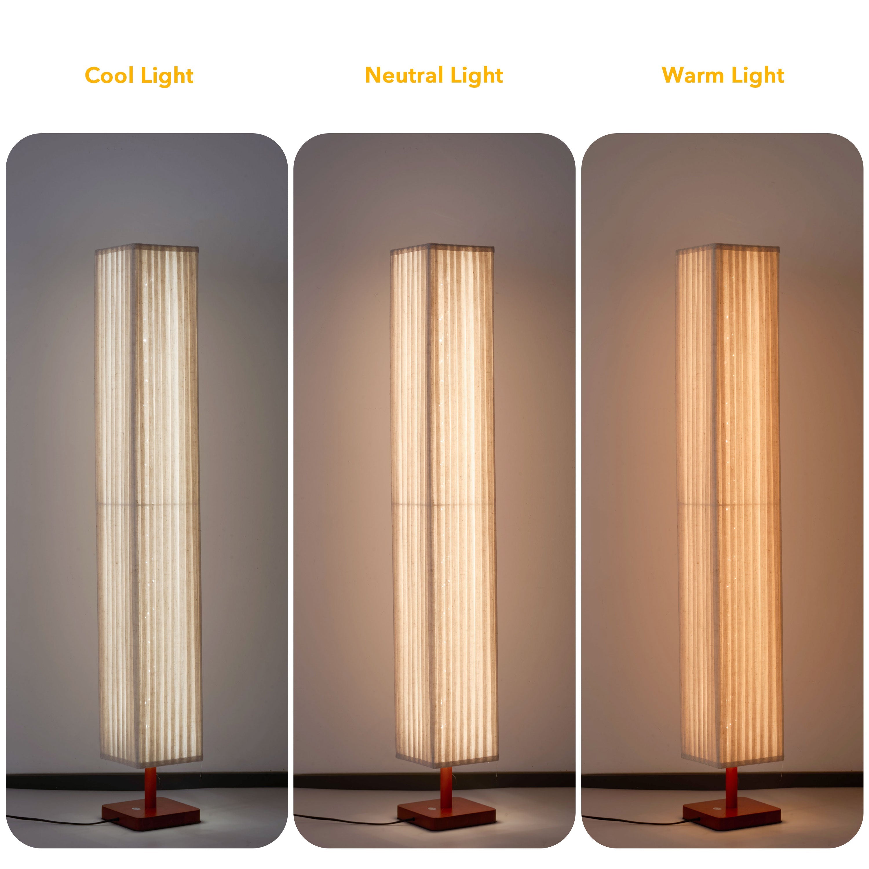 Modern Fabric Column Floor Lamp with Pleated Shade-3