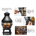 Black Rustic Iron Wood Burning Chiminea Fire Pit-0