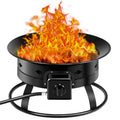 Portable Outdoor Black Metal Propane Fire Pit with Cover and Carry Kit-0