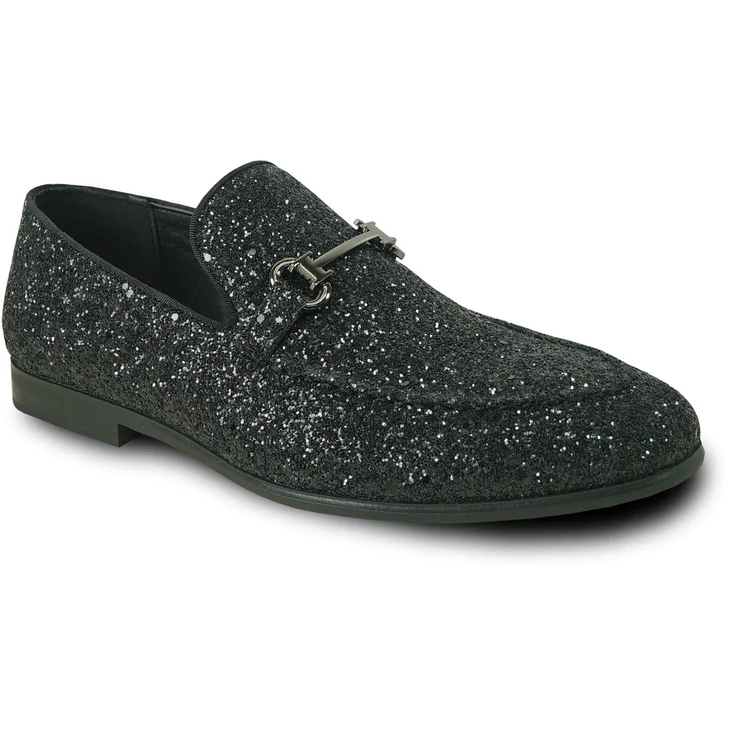 "Bravo" Black Glitter Tuxedo & Prom Shoes-0