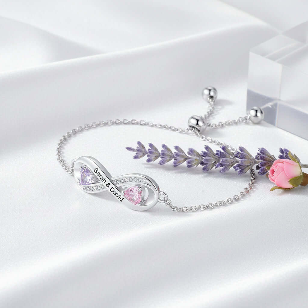 Personalized Birthstone Bracelet – Custom Engraved Jewelry for Women-0