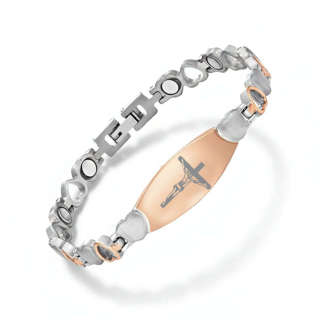 Personalized Titanium Steel Heart Bracelet Magnetic Lettering Jewelry-0
