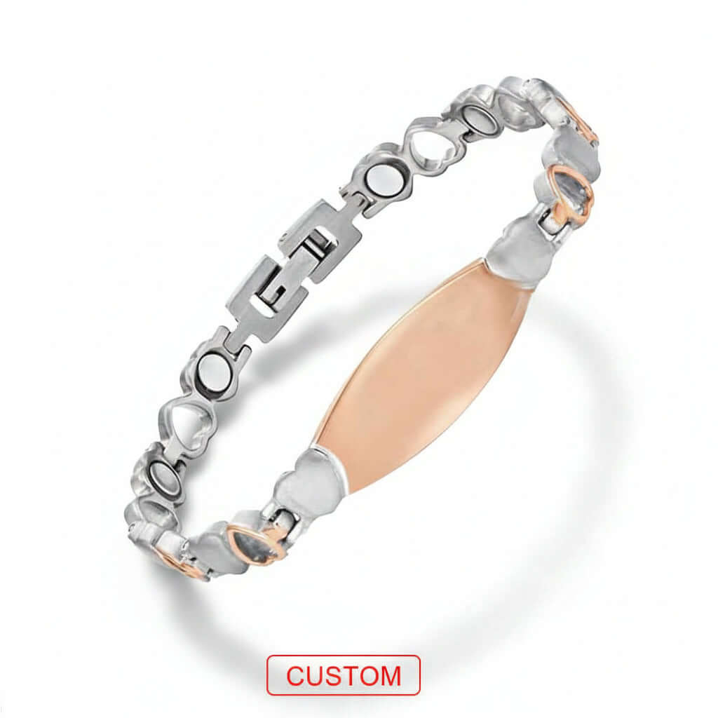 Personalized Titanium Steel Heart Bracelet Magnetic Lettering Jewelry-1