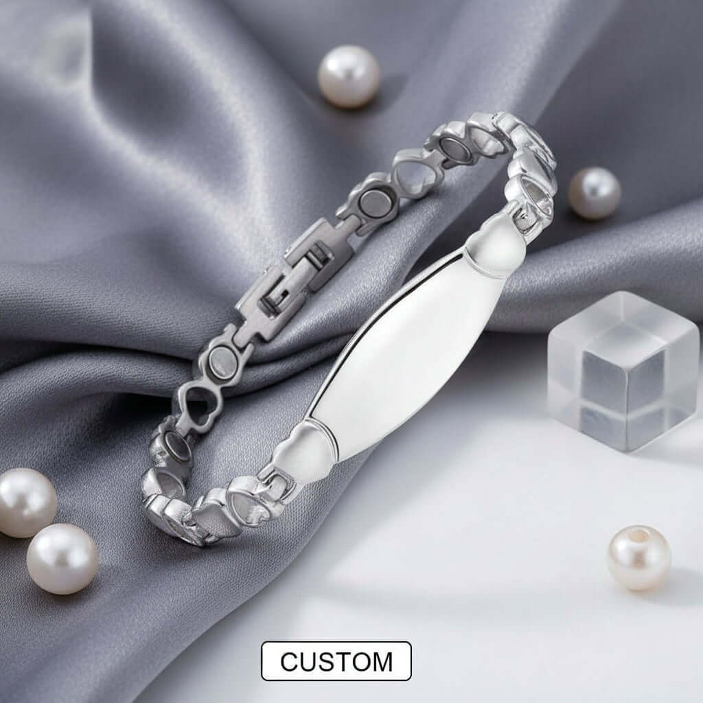 Personalized Titanium Steel Heart Bracelet Magnetic Lettering Jewelry-2