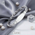 Personalized Titanium Steel Heart Bracelet Magnetic Lettering Jewelry-2