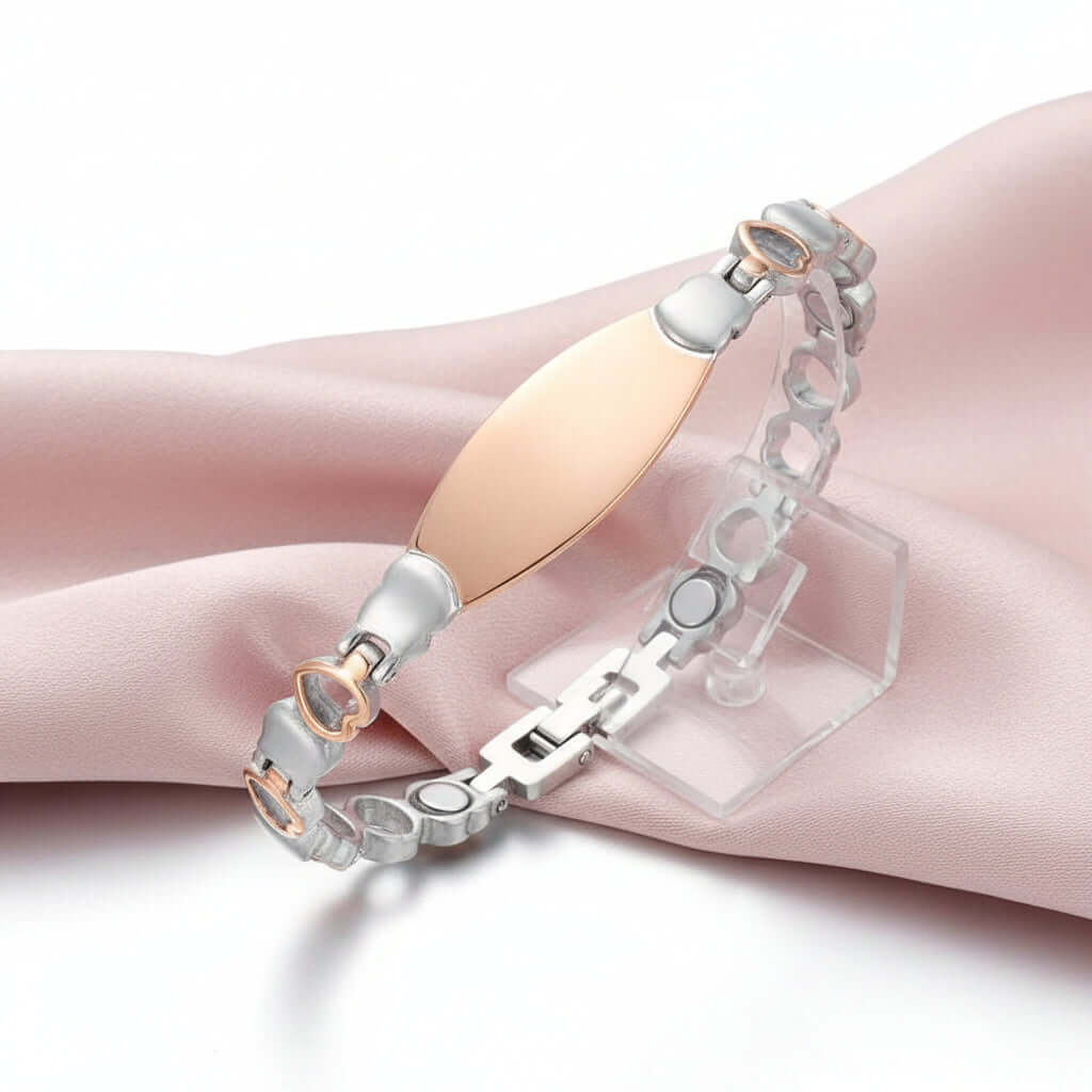 Personalized Titanium Steel Heart Bracelet Magnetic Lettering Jewelry-4