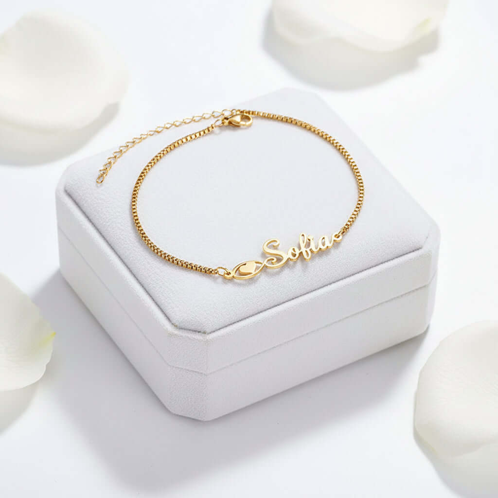 Personalized stainless steel letter bracelet Custom Initial Jewelry-2