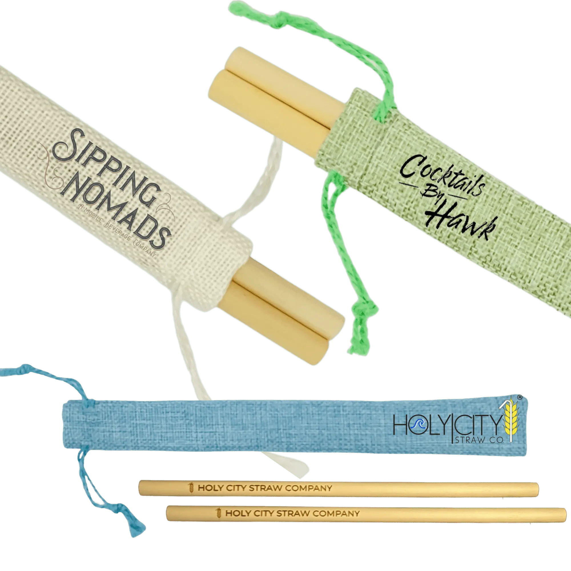 Customizable Two Straw/Jute Pouch Combo-0