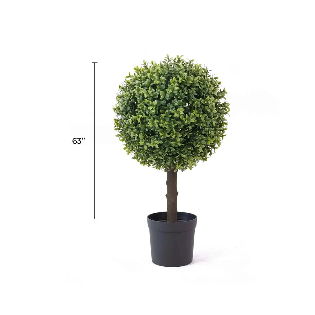 Single Ball Artificial Topiary Tree – 24.8 × 14.2in – UV Resistant-1